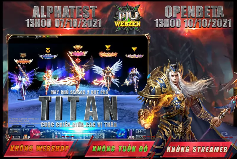 MU WEBZEN- OPEN TEST 13h 07/10- OPEN BETA 13h 10/10/2021- SEASON 2.0 AUTO RESET- KHÔNG WEB SHOP- KHÔNG KÍCH NẠP -KHÔNG TUỒN ĐÒ- KHÔNG STREAMER !