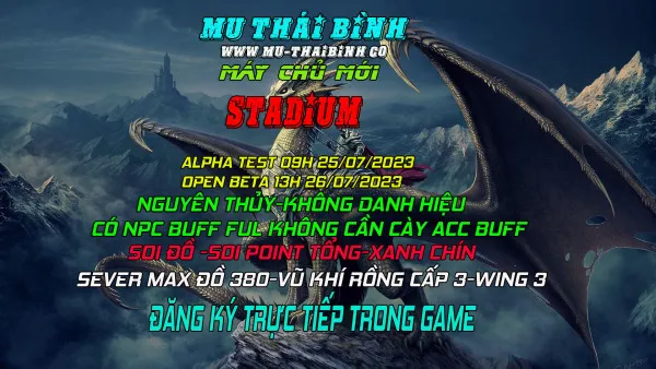 MU-THAIBINH SS6.9 NGUYÊN THỦY-LỐI CHƠI DỄ-CÓ NPC BUFF FULL-ITEM GIÁ TRỊ CAO-LỘ TRÌNH BÀI BẢN-KHÔNG KÍCH NẠP-LỐI CHƠI HẤP DẪN-DÂN CÀY CÂN BẰNG DÂN NẠP