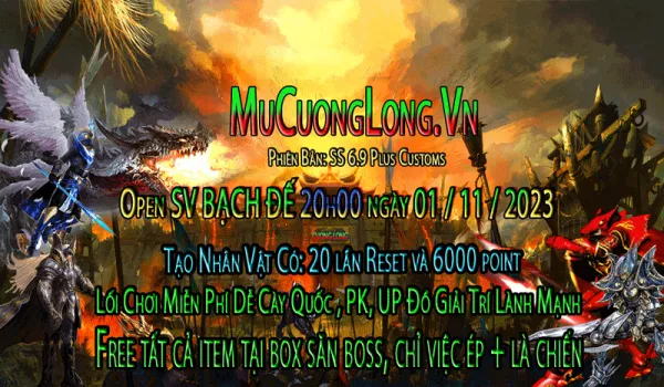 Mu Cuồng Long Open Máy chủ Bạch Đế