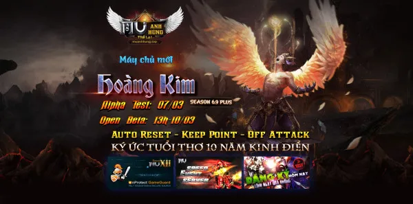 ⚜️ MU ANH HÙNG ⚜️ - Máy Chủ HOÀNG KIM Alpha: 07/03 Open: 10/03/2024 Auto Reset, Keep Point, Offattack, Item Exc Đổi WcoinC